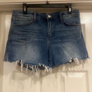 Joe's Jeans Distressed High-Rise Denim Shorts - Blue